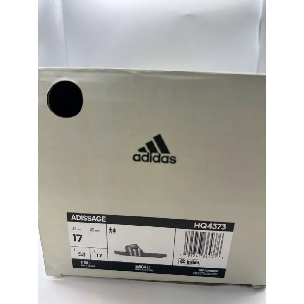 Adidas Mens Adissage Slides 17 Gray White Athletic Massage Sandals